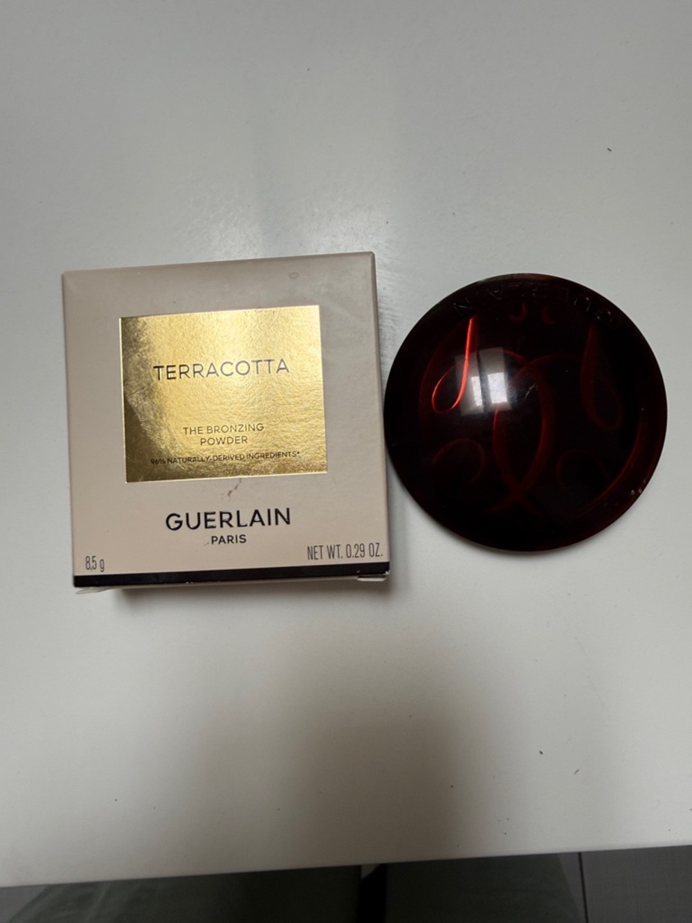 GUERLAIN Terracotta Bronzing Powder Compact - 00 Light Cool. Swatched Once.